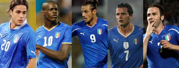 Las opciones de Prandelli para la delantera de Italia